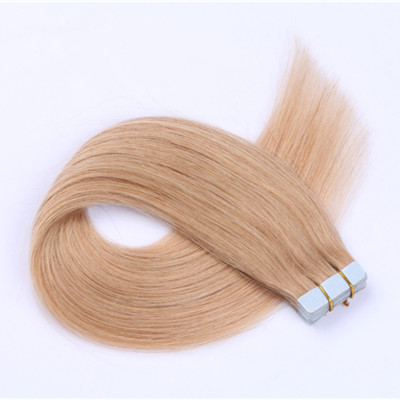 Straight Skin Weft Adhesive Hair 27# Remy Tape In Human Hair Extensions 16